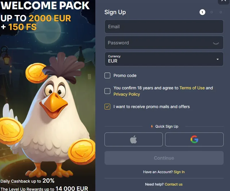 Registreren bij KokoBet Casino — Maak je Account Aan